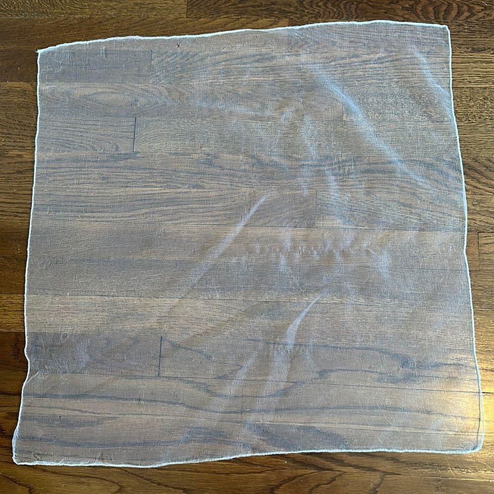 Vintage creamy white large semi sheer chiffon polyester scarf
